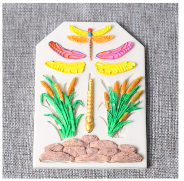 Khuôn Silicon - Côn Trùng - Chuồn Chuồn Cỏ Lá Đá