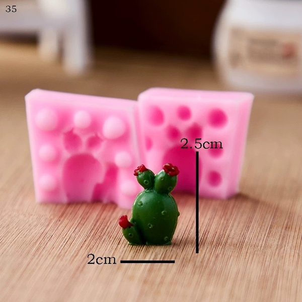 Khuôn Silicon - Sen Đá 2 Mảnh - Đứng Chỉa 2.5cm