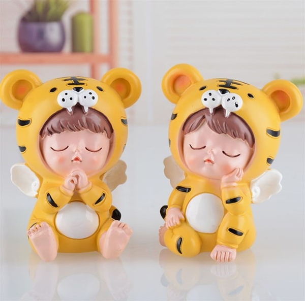 SET 2 Con Hổ - Cọp Nhựa Nằm - PKD - nằm chống tay