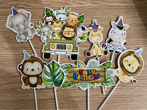 SET CẮM GIẤY VƯỜN THÚ- PHỤ KIỆN TRANG TRÍ BÁNH