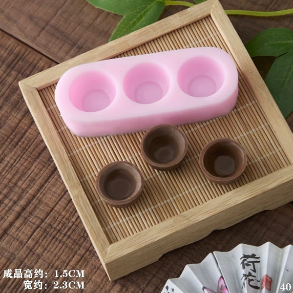Khuôn Silicon - Ấm Trà Bình Trà - Chén Trà 2.3cm 3c