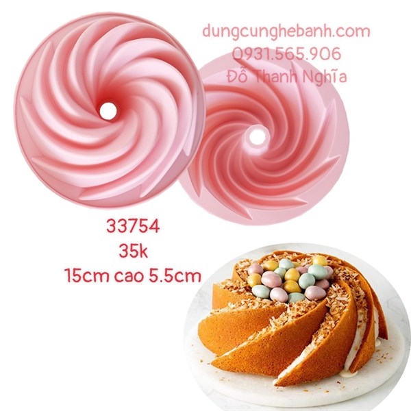 Khuôn Silicon - Đế - Xoắn Xao Xuyến 15cm Cao 5.5cm