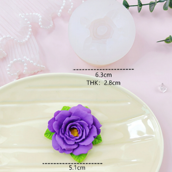 Khuôn Silicon - Hồng Nở Búp Kèm Lá A1-1531