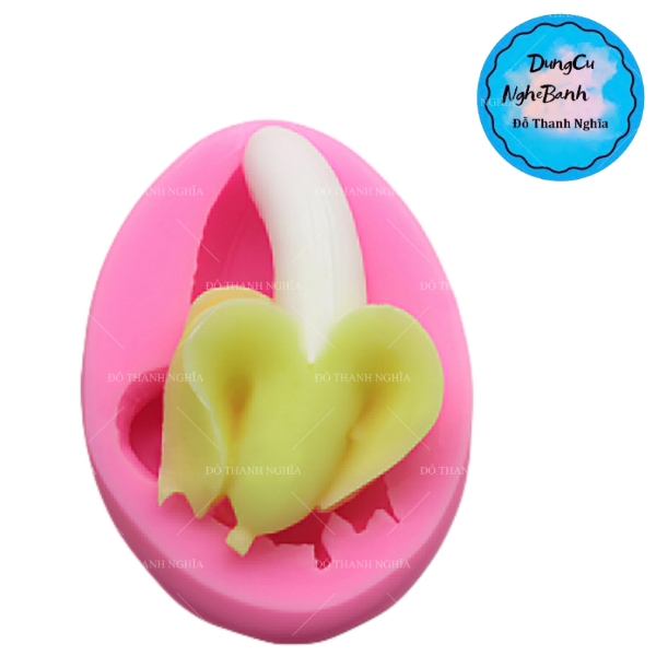Khuôn Silicon - Trái Cây - Chuối Lột 6cm