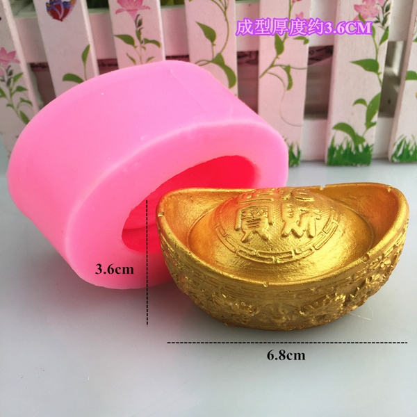 Khuôn Silicon - Thỏi Vàng - Thỏi Chữ 6.8cm