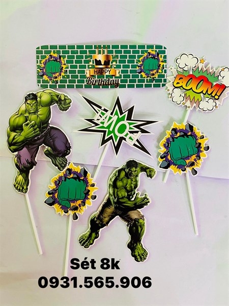 Set Cắm Xanh Phụ Kiện Trang Trí Bánh
