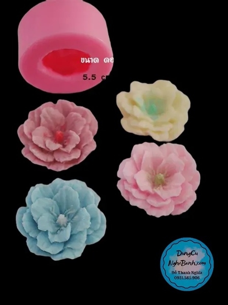 Khuôn Silicon - Hoa Mai Đào - 6cm - Nhụy Tầng