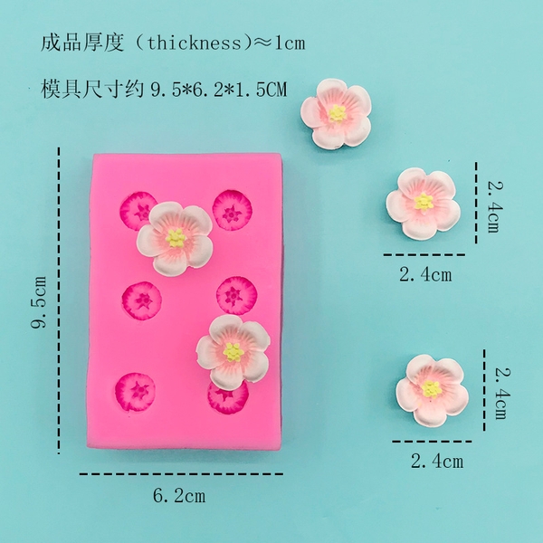 Khuôn Silicon - Hoa Mai Đào - 2.5cm - 6c HOT