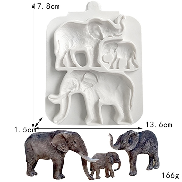 Khuôn Silicon - Động Vật - Con Voi 3c