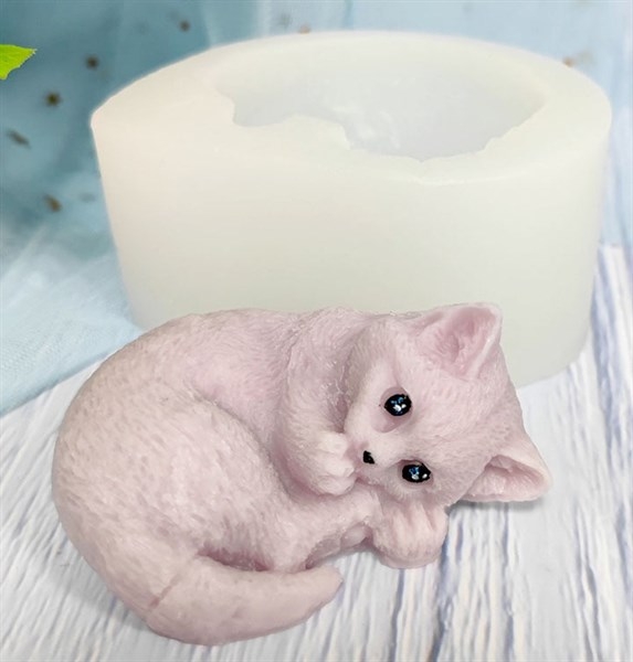 Khuôn Silicon - Động Vật - Mèo Nằm Cuộn Sale 100K