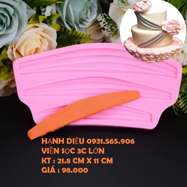 Khuôn Silicon - Viền Họa Tiết - Nhúm Áo 21.8x11cm