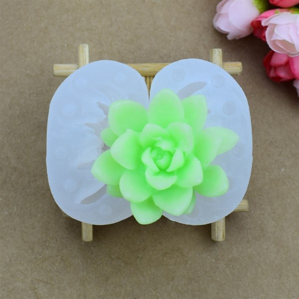 Khuôn Silicon - Sen Đá Nở - 6.5cm - Cánh Nhọn 2 Mảnh
