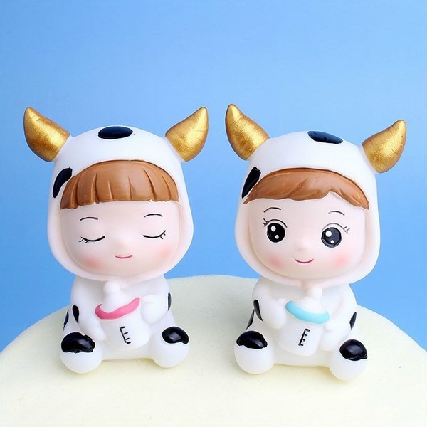 Tượng Em Bé - Búp Bê - PKD - Set 2 - Ngồi - Bình Bú - Sừng