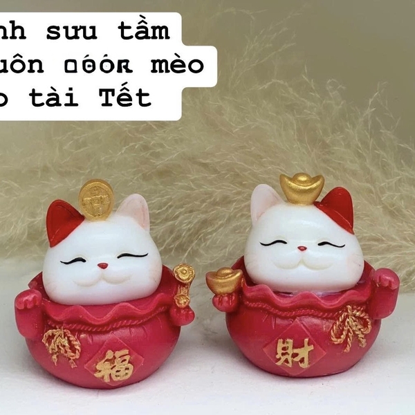 Khuôn Silicon - Động Vật - Mèo Thần Tài - Thỏi Vàng SL100