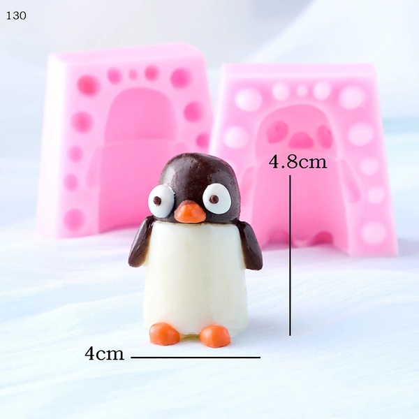 Khuôn Silicon - Động Vật - Chim Cánh Cụt 2 Mảnh 4.8cm