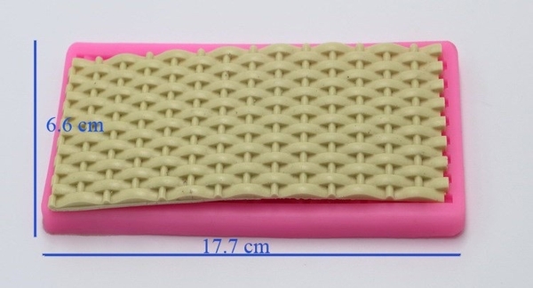 Khuôn Silicon - Viền Mảng 2D - Đan Lưới Có Bo 15.5x5.5cm