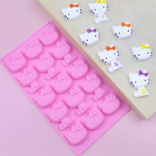 Khuôn Silicon - Mèo Kitty - Mặt Ngồi 15c