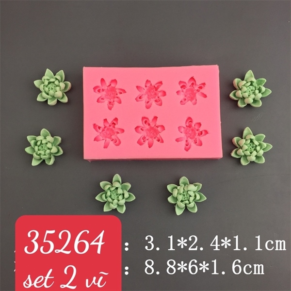 Khuôn Silicon - Hoa Sen Cánh Nhọn Vĩ 6c Set 2