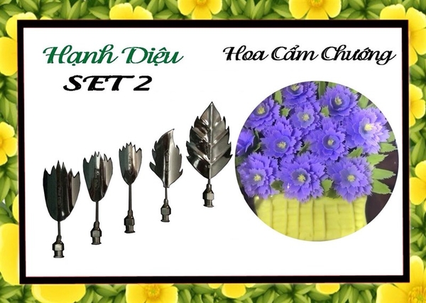 Kim 3D Inox - Bộ 5 - Mẫu 02 Hoa Cẩm Chướng 2