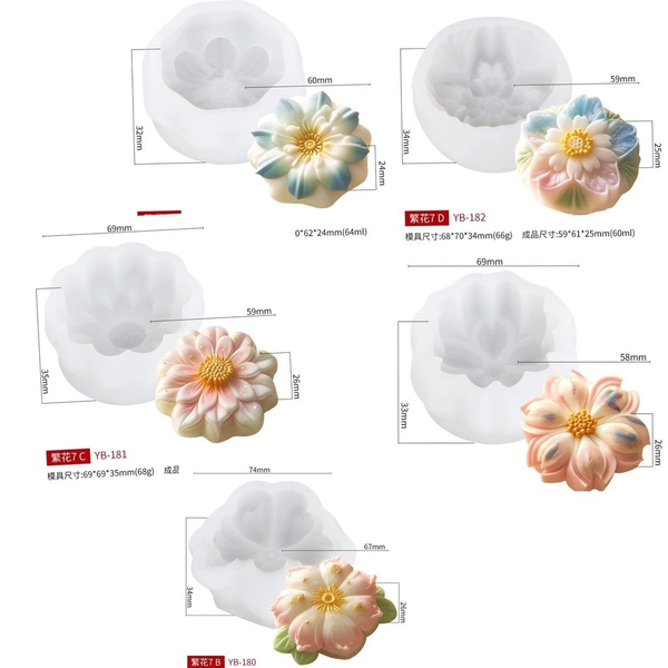 Khuôn Silicon - Hoa Mai Đào Nằm - Yb-180