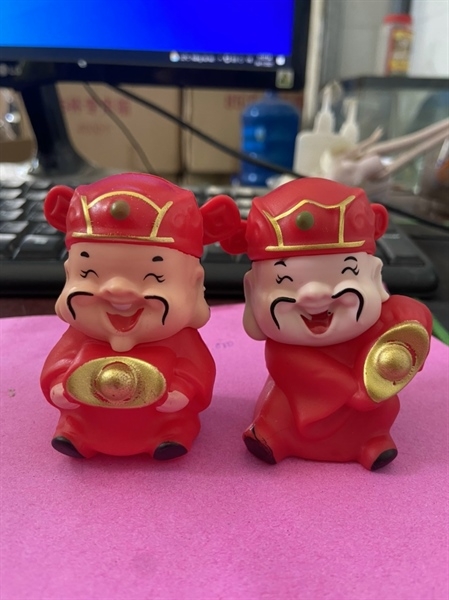 Thần Tài - May Mắn Nhựa - PKD - Set 2 - Cầm Vàng Tiền- Tết