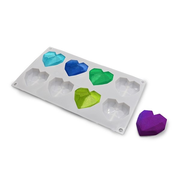 Khuôn Silicon - Trái Tim Kiểu - 6c Kim Cương 6.5cm
