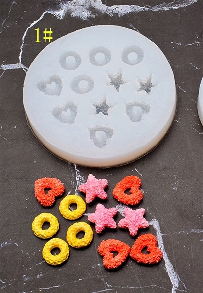 Khuôn Silicon - Bánh Tròn Tim Sao 1.4cm