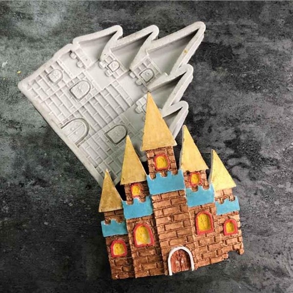 Khuôn Silicon - Lâu Đài - Vĩ 13cm 5 Chóp