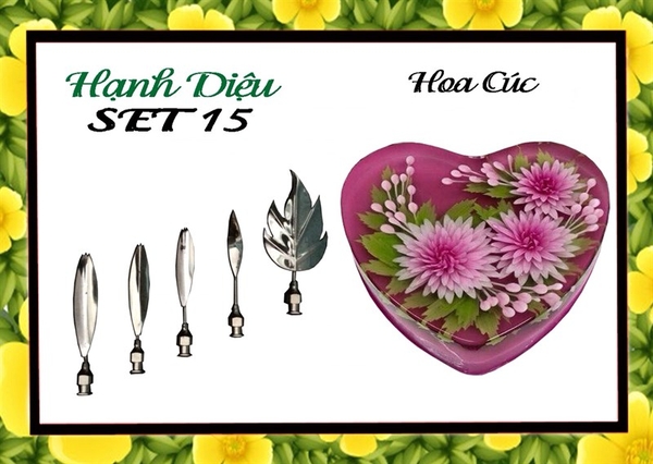 Kim 3D Inox - Bộ 5 - Mẫu 15 Hoa Cúc