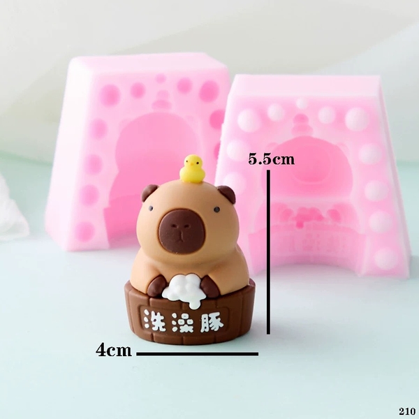 Khuôn Silicon - Động Vật - Capybara 2 Mảnh Chậu Vịt