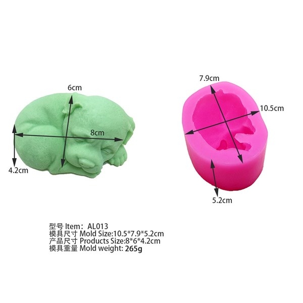 Khuôn Silicon - Động Vật - Chó Nằm Cuộn - 8cm