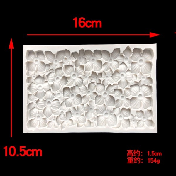 Khuôn Silicon - Viền Mảng Họa Tiết - Cẩm Tú Cầu 16x10.5cm