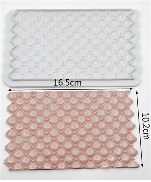 Khuôn Silicon - Viền Mảng 2D - Tứ Giác Chấm 16x10cm