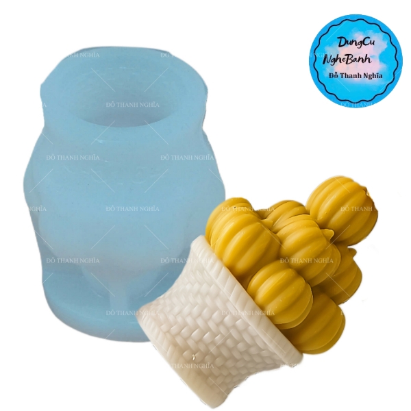 Khuôn Silicon - Trái Cây - Giỏ Bí 6.5cm