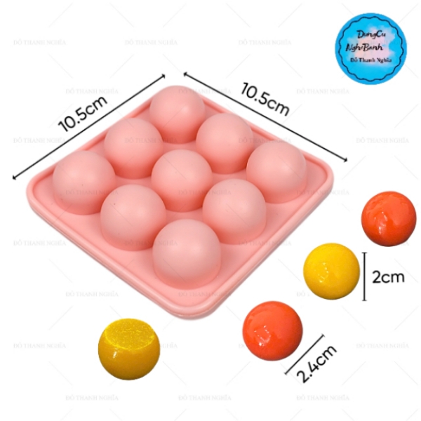Khuôn Silicon - Vĩ Bi Tròn 9C 2.4cm