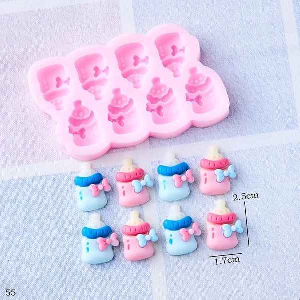 Khuôn Silicon - Bình Bú - Nơ 8c 2.5cm