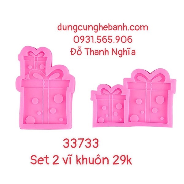 Khuôn Silicon - Hộp Quà - Vĩ Set 2 Hộp Quà