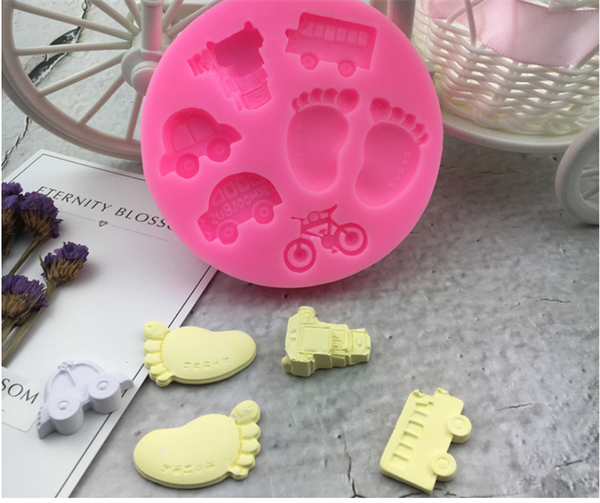 Khuôn Silicon - Em Bé - Bàn Chân Xe Đạp 7c