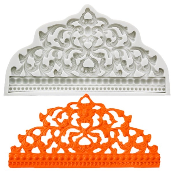 Khuôn Silicon - Viền Họa Tiết - Vương Miệng 21x12x1.5cm