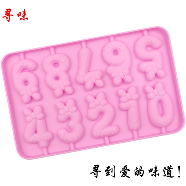 Khuôn Silicon - Số 0-9 - Nơ 5.8cm