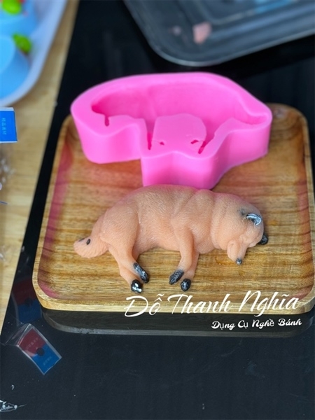 Khuôn Silicon - Động Vật - Chó Con Nằm Dài 13cm