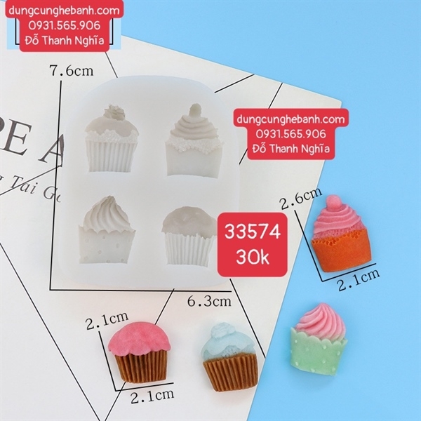 Khuôn Silicon - Cây Kem Cup 2.7cm TH 4c