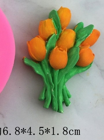 Khuôn Silicon - Hoa Tulip - SL95 - Chùm Hoa Tulip 6.8cm