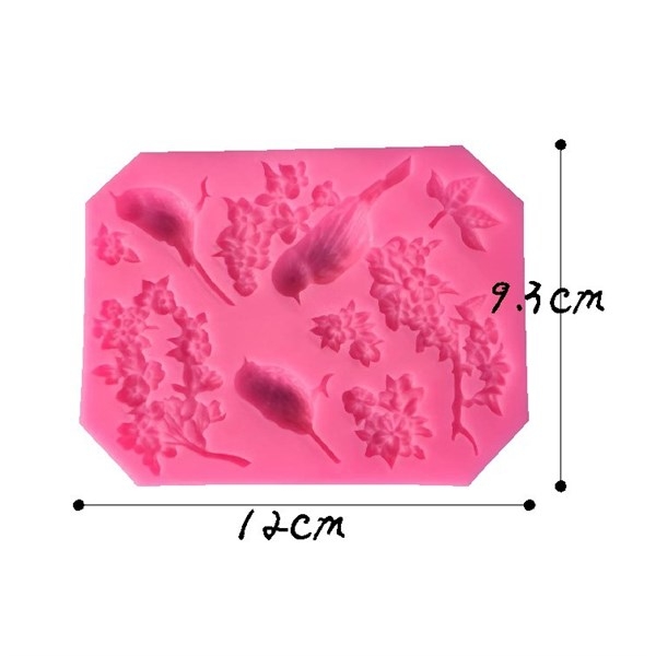 Khuôn Silicon - Động Vật - Chim Hoa Lá Cành - 3c