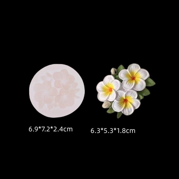 Khuôn Silicon - Hoa Sứ - 6.1cm - chùm hoa Sứ Kèm Lá sale 39k