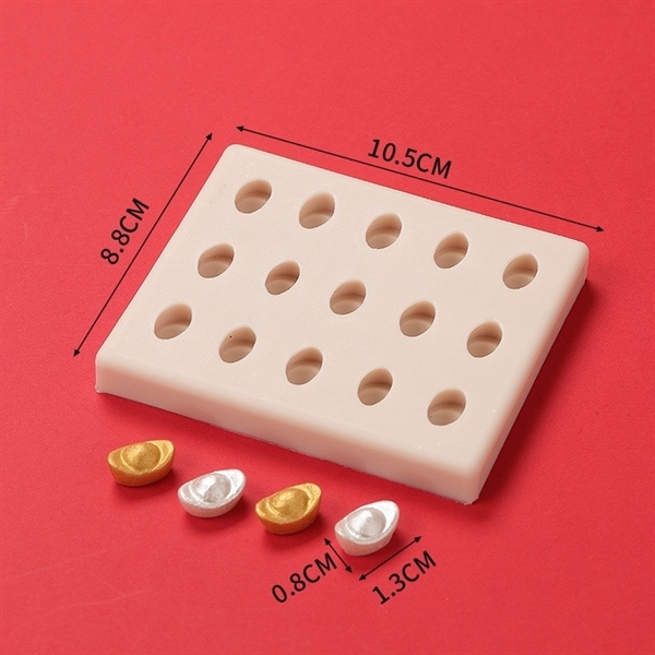 Khuôn Silicon - Thỏi Vàng - vàng 1.8cm 15c