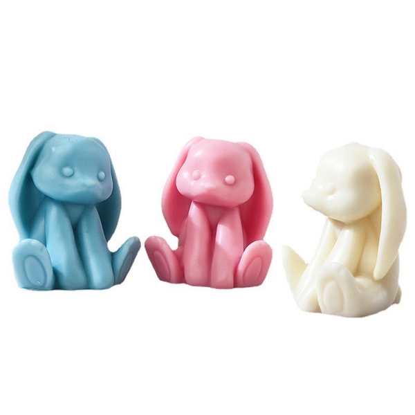 Khuôn Silicon - Động Vật - Gấu Ngồi Tai Dài 9cm Con Thỏ