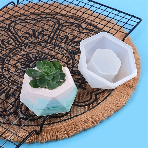 Khuôn Silicon - Chậu Cây - Đa Giác 7cm