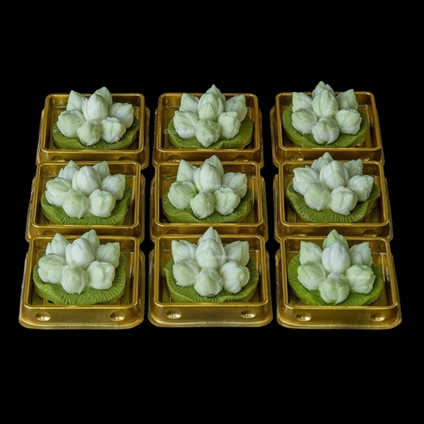 Khuôn Silicon - Hoa Sen Nụ - Búp Sen Kèm Lá 6cm 7c
