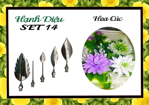 Kim 3D Inox - Bộ 5 - Mẫu 14 Hoa Cúc
